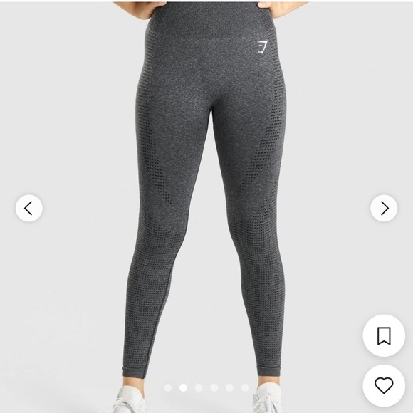 GYMSHARK Women’s LEGGINGS Gray Small Logo S - Picture 1 of 6